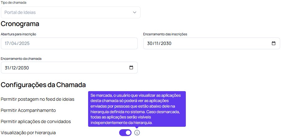 Portal de ideias visualizacao por hierarquia