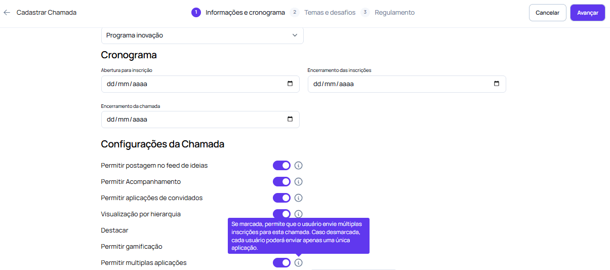 Permitir multiplas aplicacoes